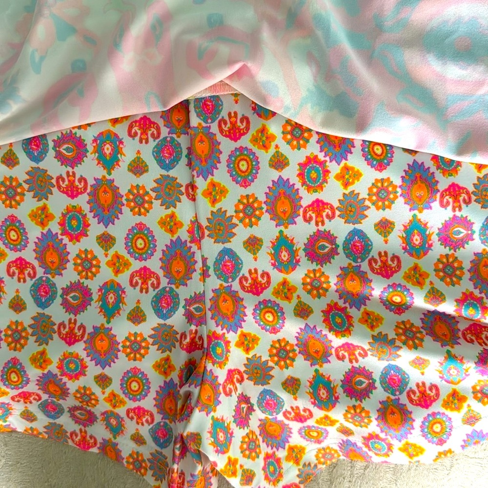 Gretchen Scott NWT Jersey Skippy Skort Sz L Bright Beautiful Colors - Picture 9 of 10